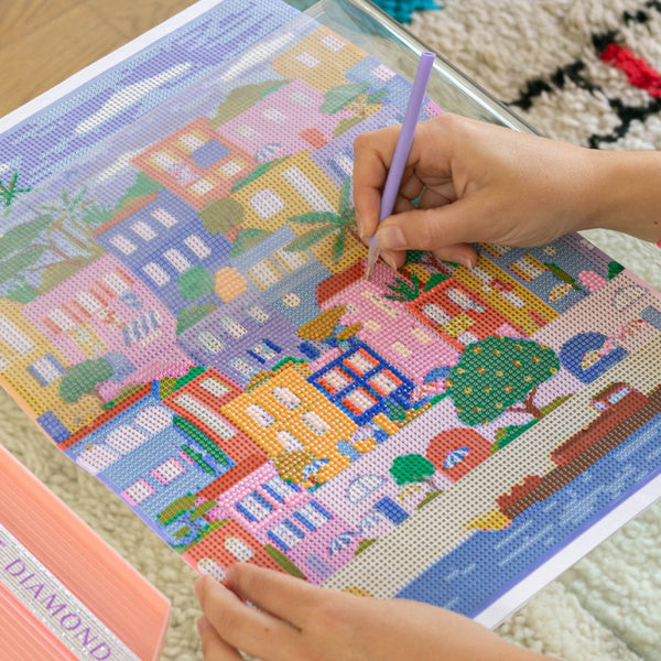Petit Diamond - Diamond painting maisons colorées