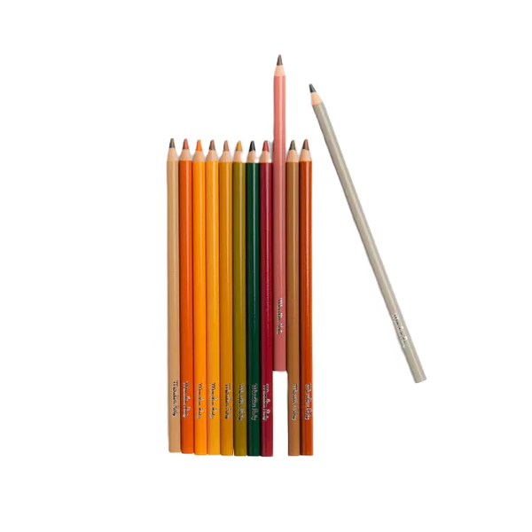 12 crayons de couleur animaux et cartes à colorier Moulin Roty