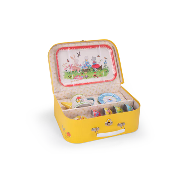 Valise dînette thé métal La grande famille Moulin Roty