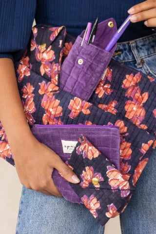 Mini pochette Mana velours mauve Apaches