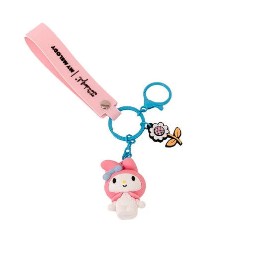 Porte-clés avec charms fleurs– Hello Kitty