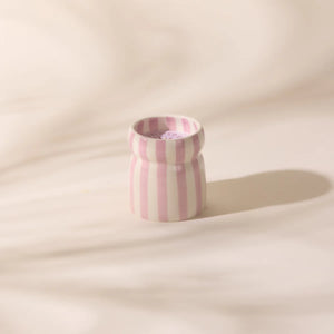 Bougie paddywax rayée   Collection CABANA GRECIAN SAND