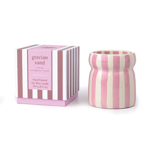 Bougie paddywax rayée   Collection CABANA GRECIAN SAND