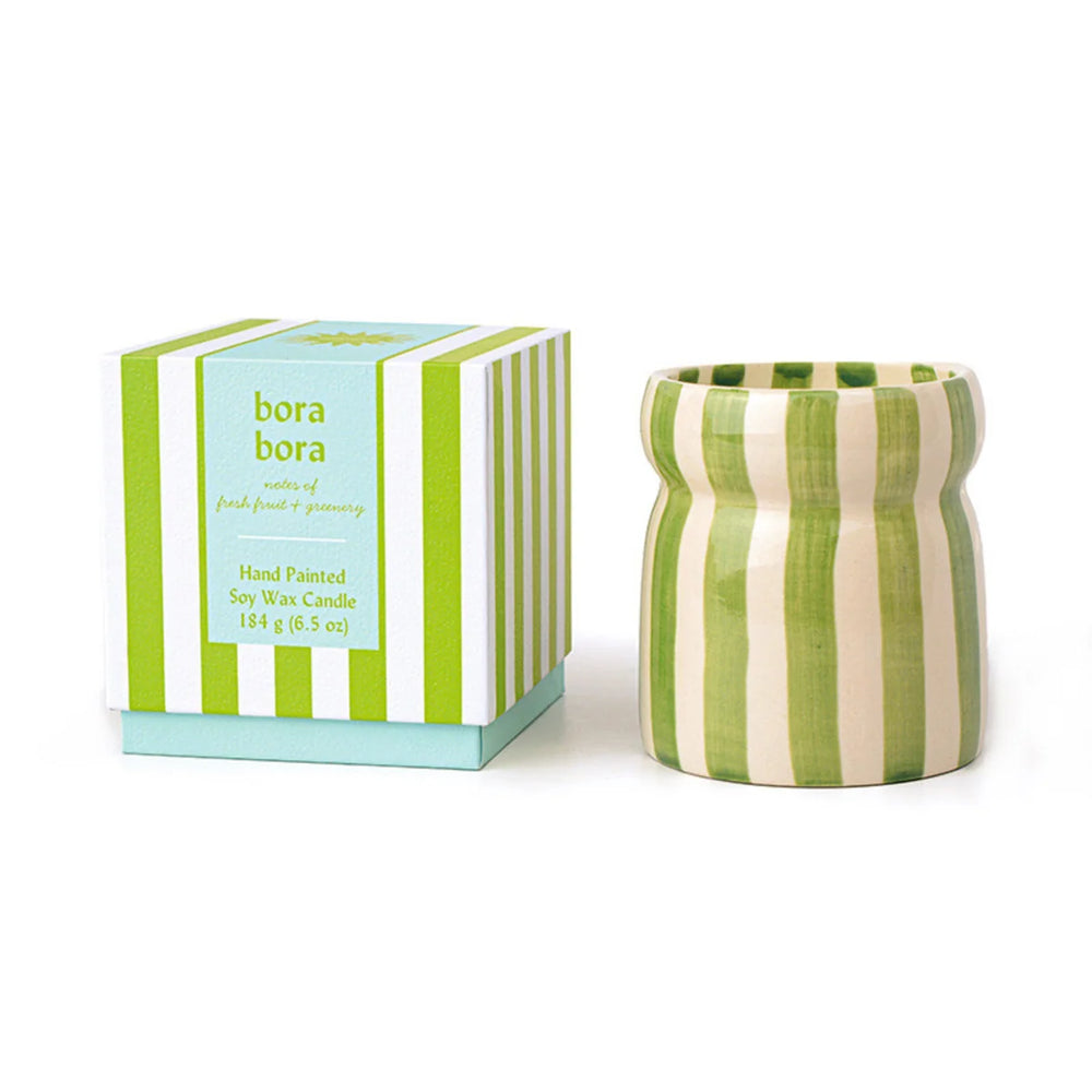 Bougie paddywax rayée   Collection CABANA BORA BORA