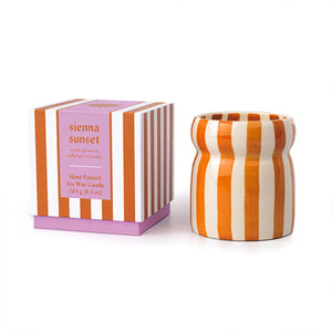 Bougie paddywax rayée   Collection CABANA SIENNA SUNSET