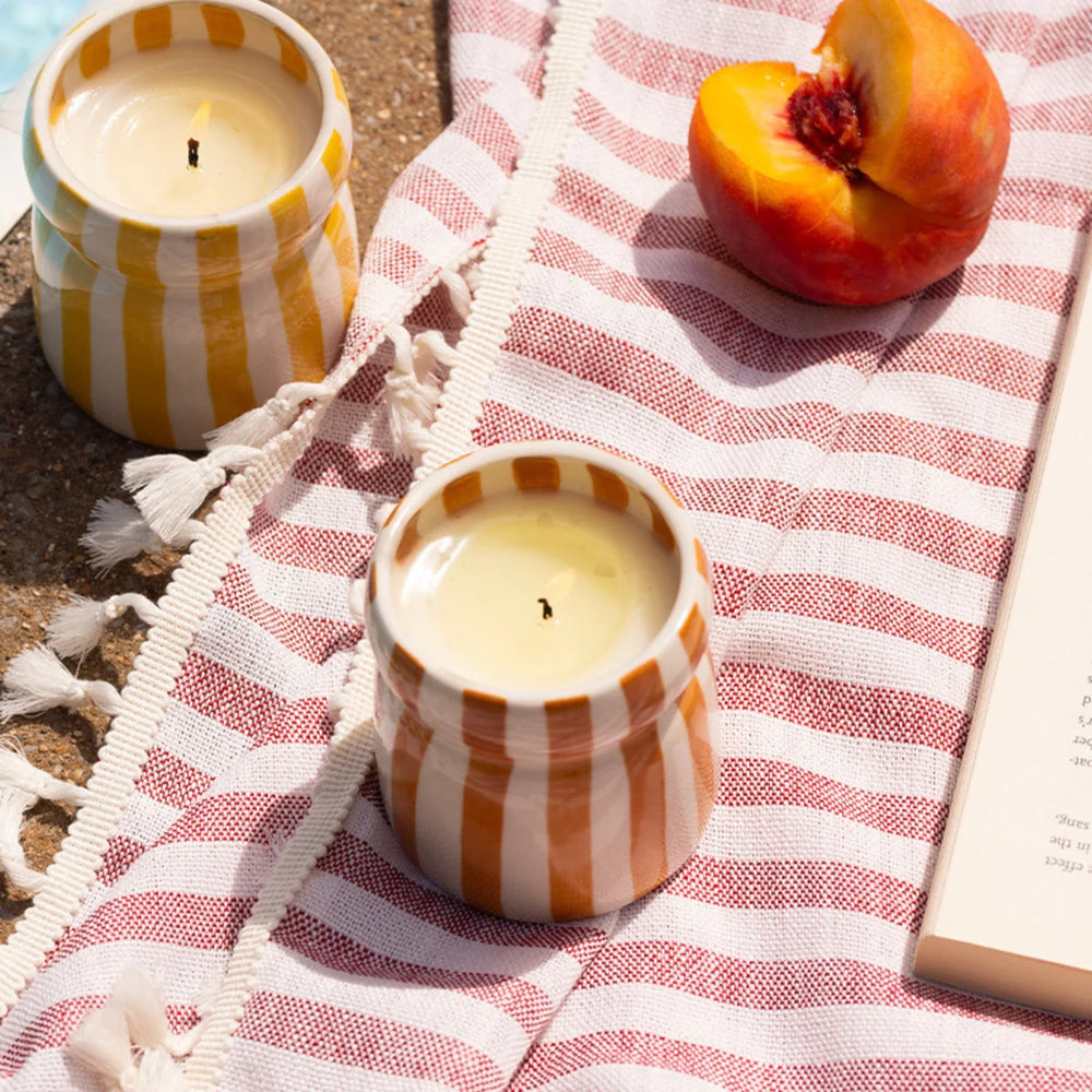 Bougie paddywax rayée   Collection CABANA SIENNA SUNSET