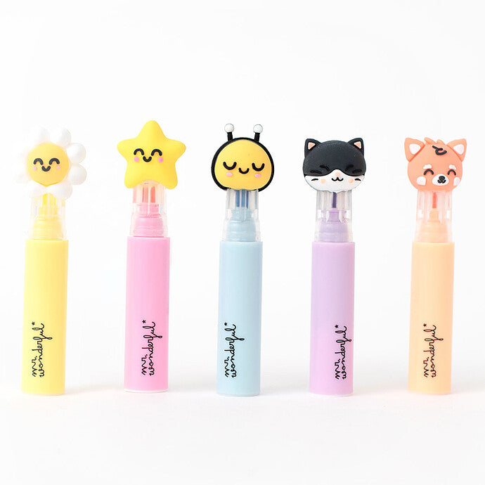 Set de 5 surligneurs pastel mr wonderful