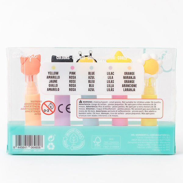 Set de 5 surligneurs pastel mr wonderful