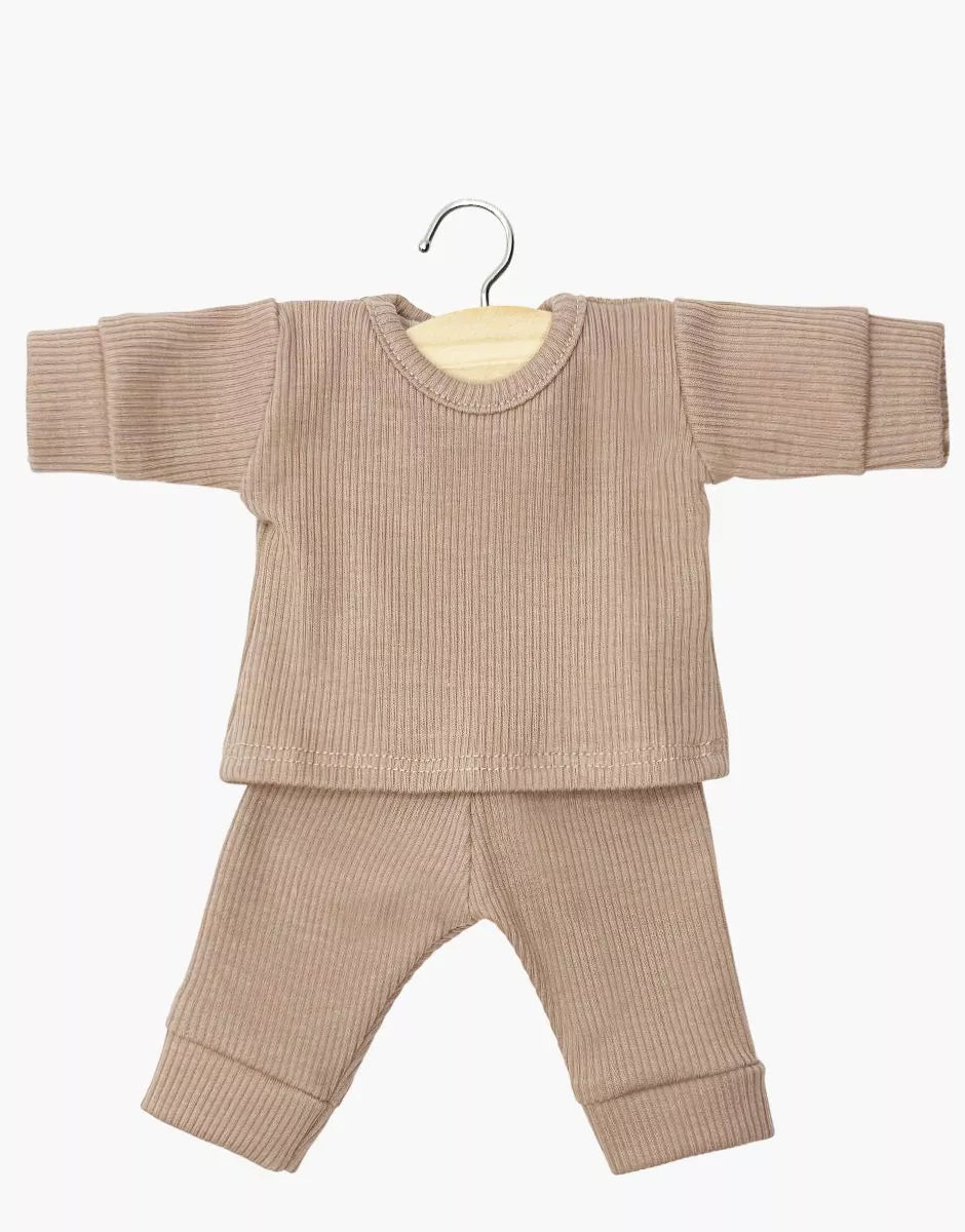Babies – Pyjama Morgan à manches longues en maille côtelée moka