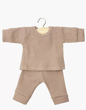 Babies – Pyjama Morgan à manches longues en maille côtelée moka
