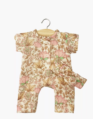 Babies – Combinaison Lili et son headband en gaze de coton Indienne rosée