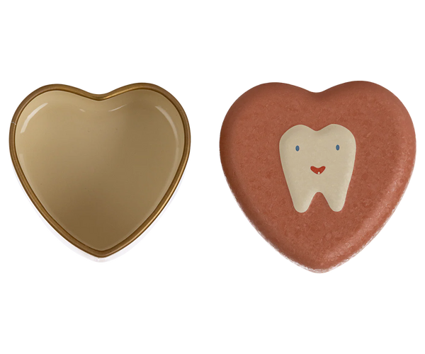 Boîte à dents en forme de cœur rose Maileg