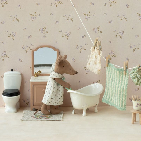 Coiffeuse Souris Rose Poudré foncé lavabo maileg