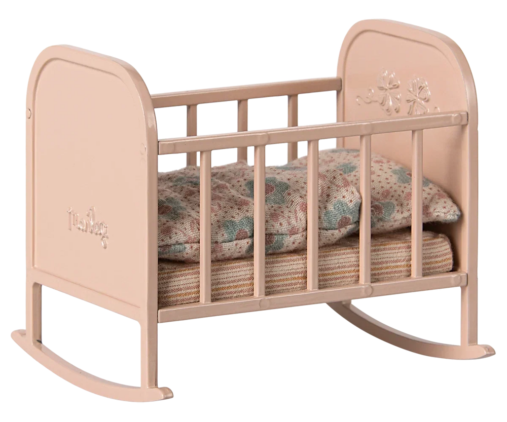 BERCEAU MINIATURE SOURIS ROSE - MAILEG