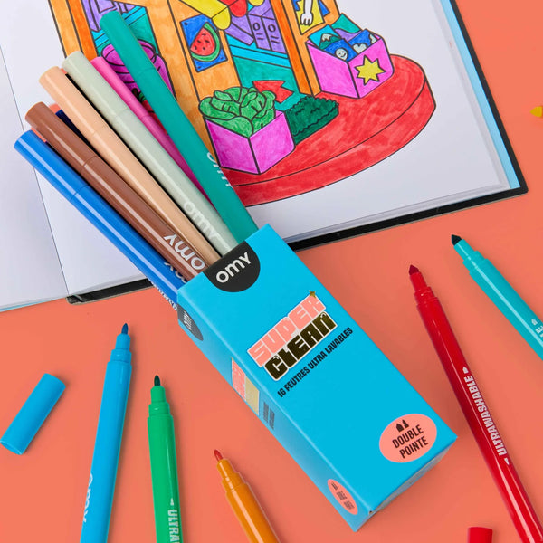 Omy FEUTRES SUPER CLEAN (16 COULEURS)