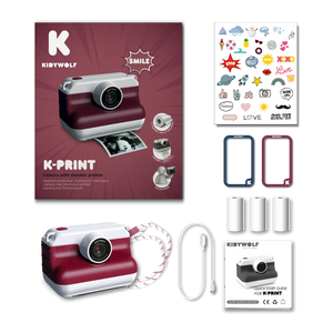 K-Print-RD Appareil photo instantané avec impression thermique bordeaux