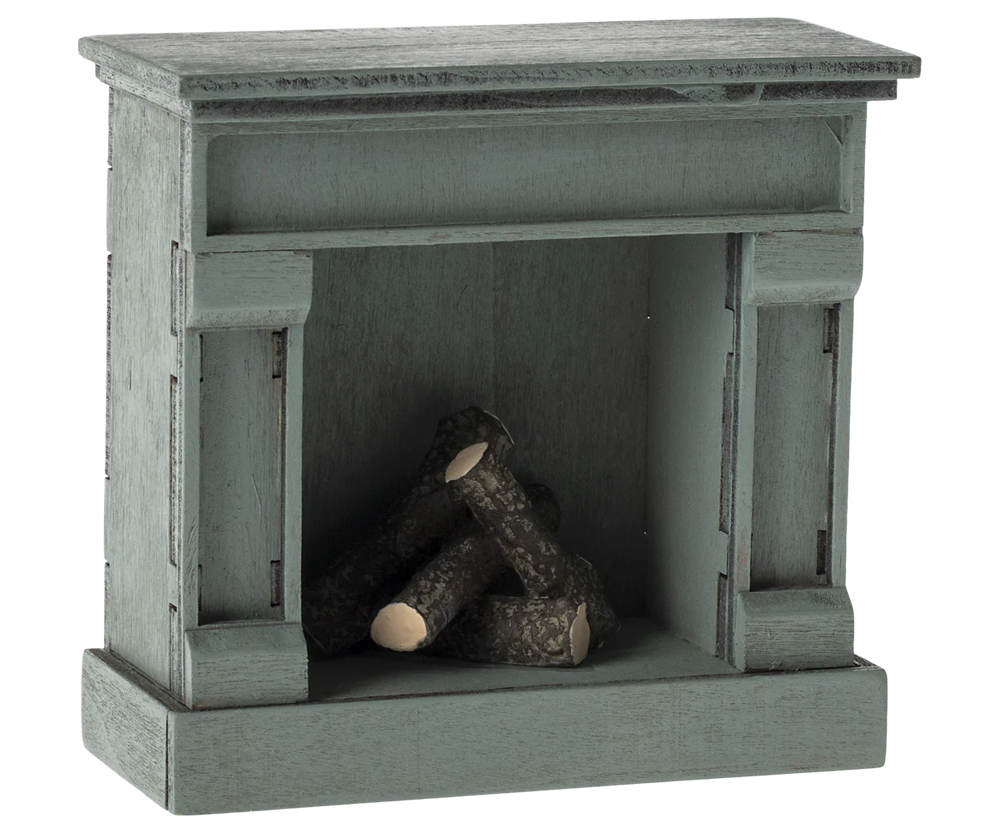 Cheminée souris bleu Maileg