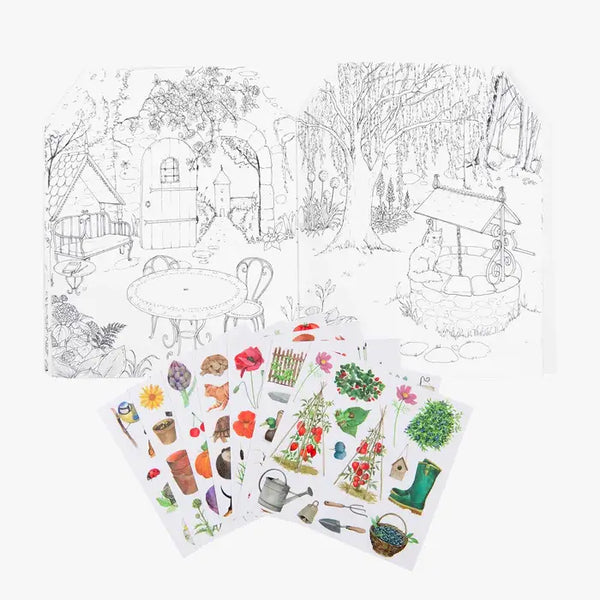 Cahier de coloriage et stickers le jardinier