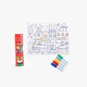 Set en silicone à colorier + 5 feutres Moulin roty