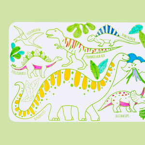 Coloriage nomade: Mini Playmat DINO-4 feutres inclus