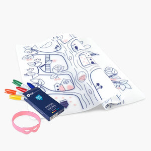 Coloriage éducatif-Set en silicone ARBRE MAGIQUE 5 feutres inclus