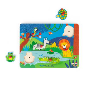 Puzzle sonore en bois animaux Les Toupitis Moulin Roty