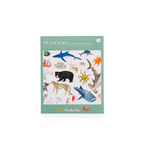 Pochette stickers les animaux du monde