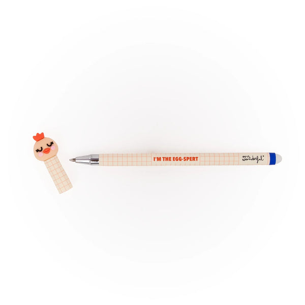 Stylo effaçable Bo-Bo Gigi la poule - I'm the egg-spert