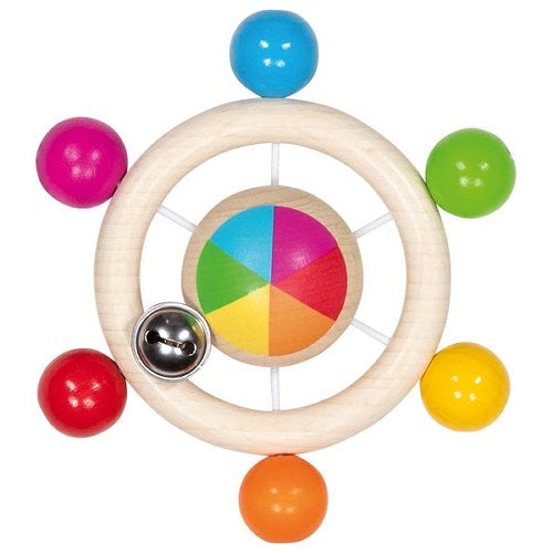 Hochet toupie de perles arc-en-ciel Goki