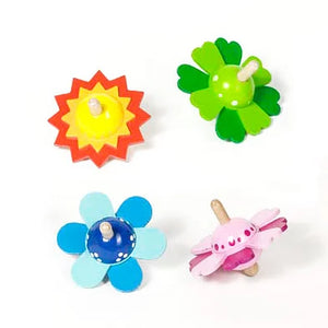 Toupie en bois fleurs Goki