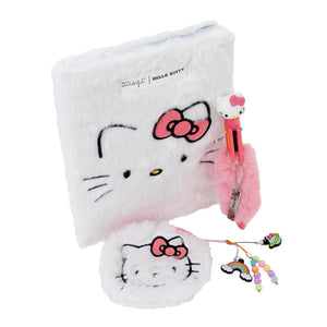 Set de cahier A5 en peluche, porte-monnaie et stylo - Hello Kitty