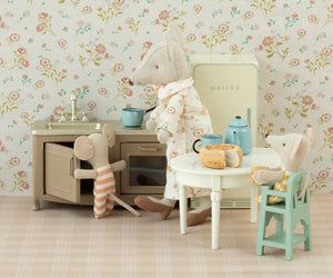 Table à manger vintage, Blanc Off white Souris