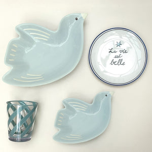 Coupelle Cui Cui oiseau bleu givré