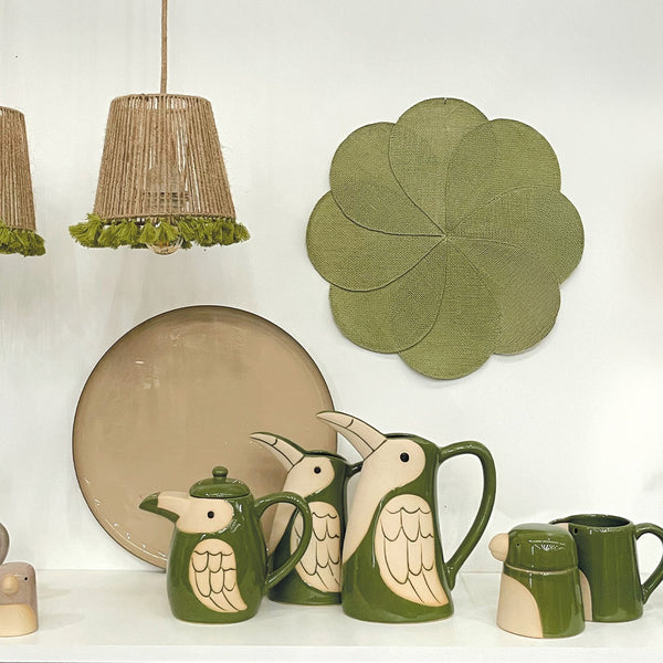 Pichet décoratif oiseau GM vert