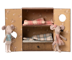 Studio de danse avec petite soeur et petit frère souris Maileg