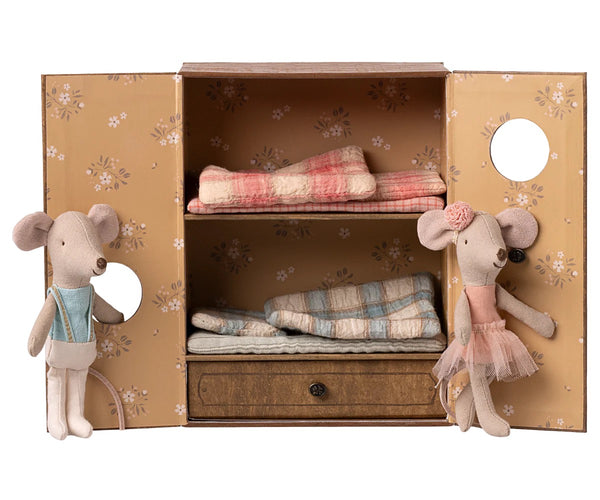 Studio de danse avec petite soeur et petit frère souris Maileg