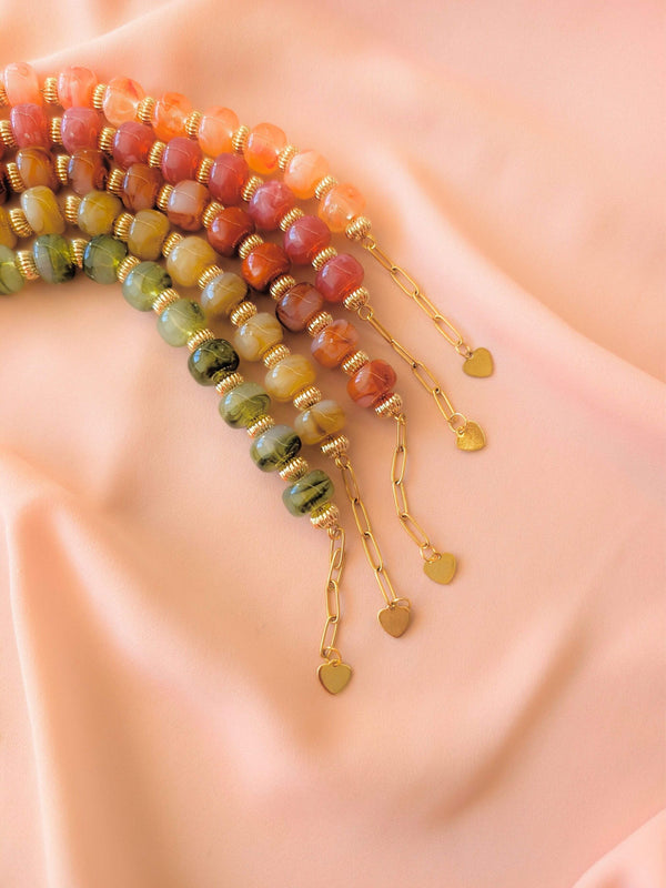Bracelet GIGI: Vert olive / Fermoir