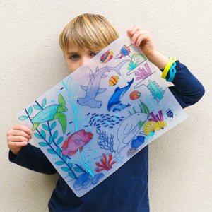 Coloriage éducatif- Set en silicone GRANDE BARRIÈRE DE CORAIL