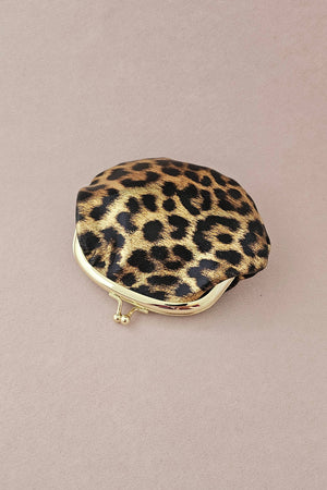 Bourse fermoir cuir rétro: Mauve