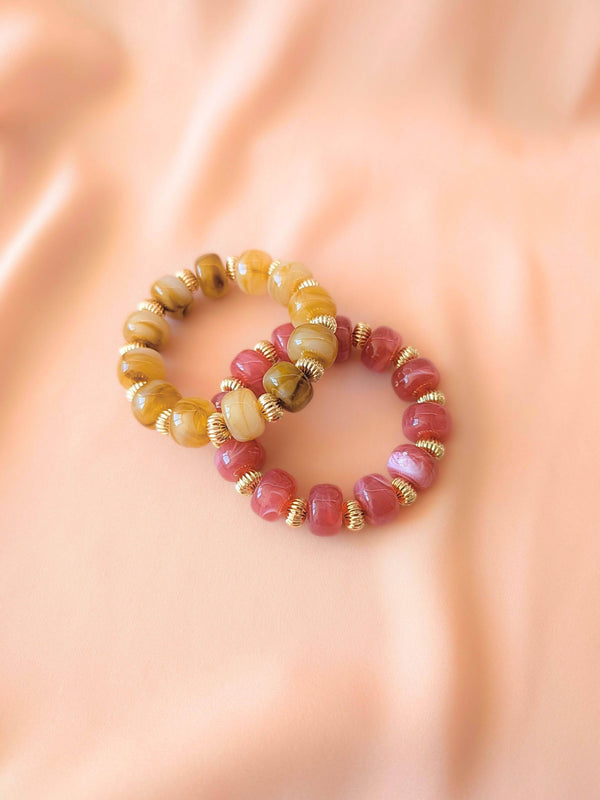 Bracelet GIGI: Beige / Fermoir