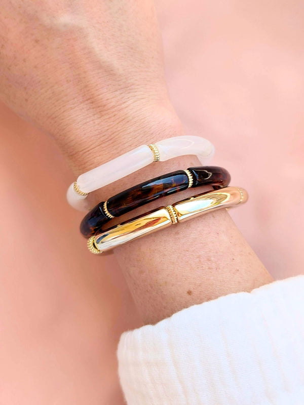 Bracelet SCARLETT: Brun rosé / S/M = 19cm = diamètre 6 cm