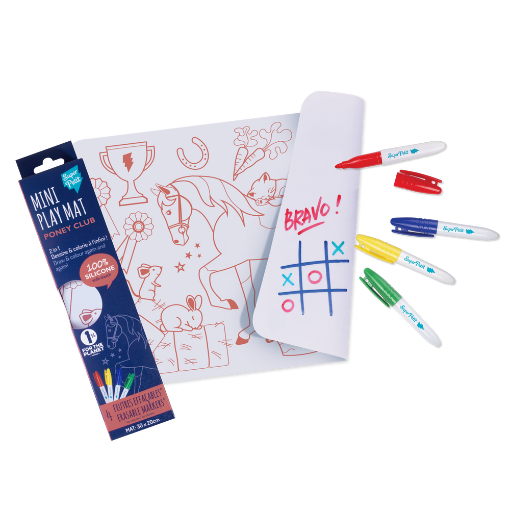 NEW Coloriage éducatif: miniPlaymat 2en1 - PONEY CLUB