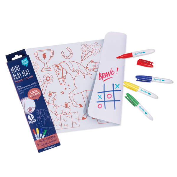 NEW Coloriage éducatif: miniPlaymat 2en1 - PONEY CLUB
