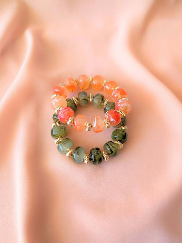 Bracelet GIGI: Vert olive / Fermoir