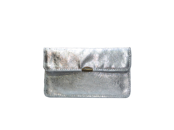 Porte monnaie cuir tout en un compact: Acier