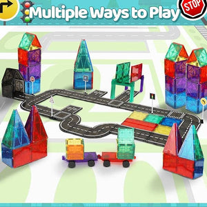 Playmags Ensemble de route en tuiles magnétiques