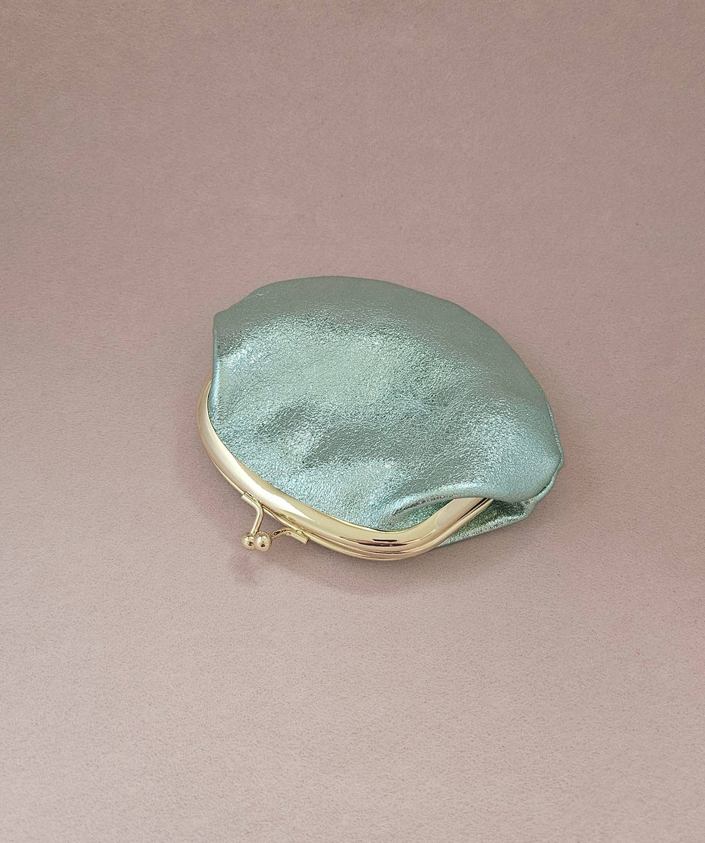 Bourse fermoir cuir rétro: Mint