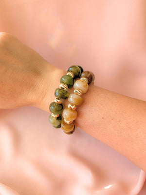 Bracelet GIGI: Beige / Fermoir