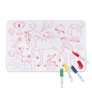 NEW Coloriage éducatif: miniPlaymat 2en1 - PONEY CLUB