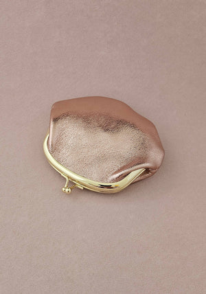 Bourse fermoir cuir rétro: Mauve